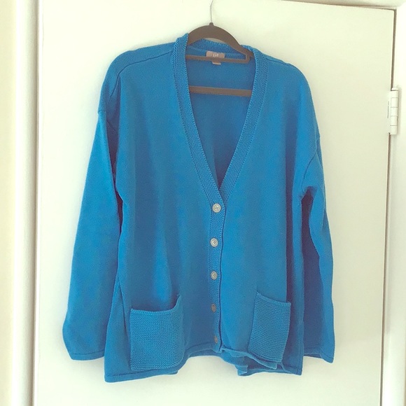 J. Jill Sweaters - J. Jill Beautiful Blue Cardigan Sweater - Size Large